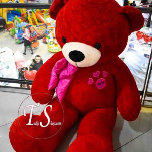 خرس قرمز پاپیون چرمی 160 سانتی - تصویر 3