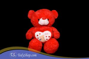 خرس کرم رنگ کوچک قلب دار