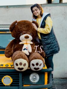 خرس قهوه ای پاپیون سبیل 180 سانتی متری